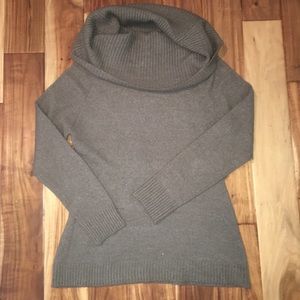 Grey slouched turtleneck long sweater